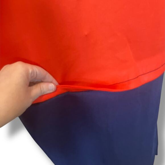 Vintage Mod Red White Blue Dress w/ Peter Pan Collar & Bronze Buttons - Picture 7 of 12